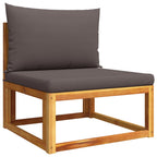 6-tlg. Gartensofa-Set mit Kissen Holz Akazie & Seil