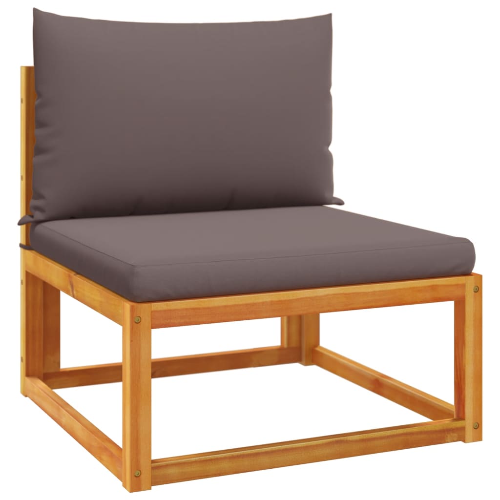 6-tlg. Gartensofa-Set mit Kissen Holz Akazie & Seil