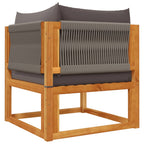 3-tlg. Gartensofa-Set mit Kissen Holz Akazie & Seil
