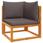 8-tlg. Gartensofa-Set mit Kissen Holz Akazie & Seil