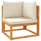 4-tlg. Gartensofa-Set mit Kissen Holz Akazie & Seil