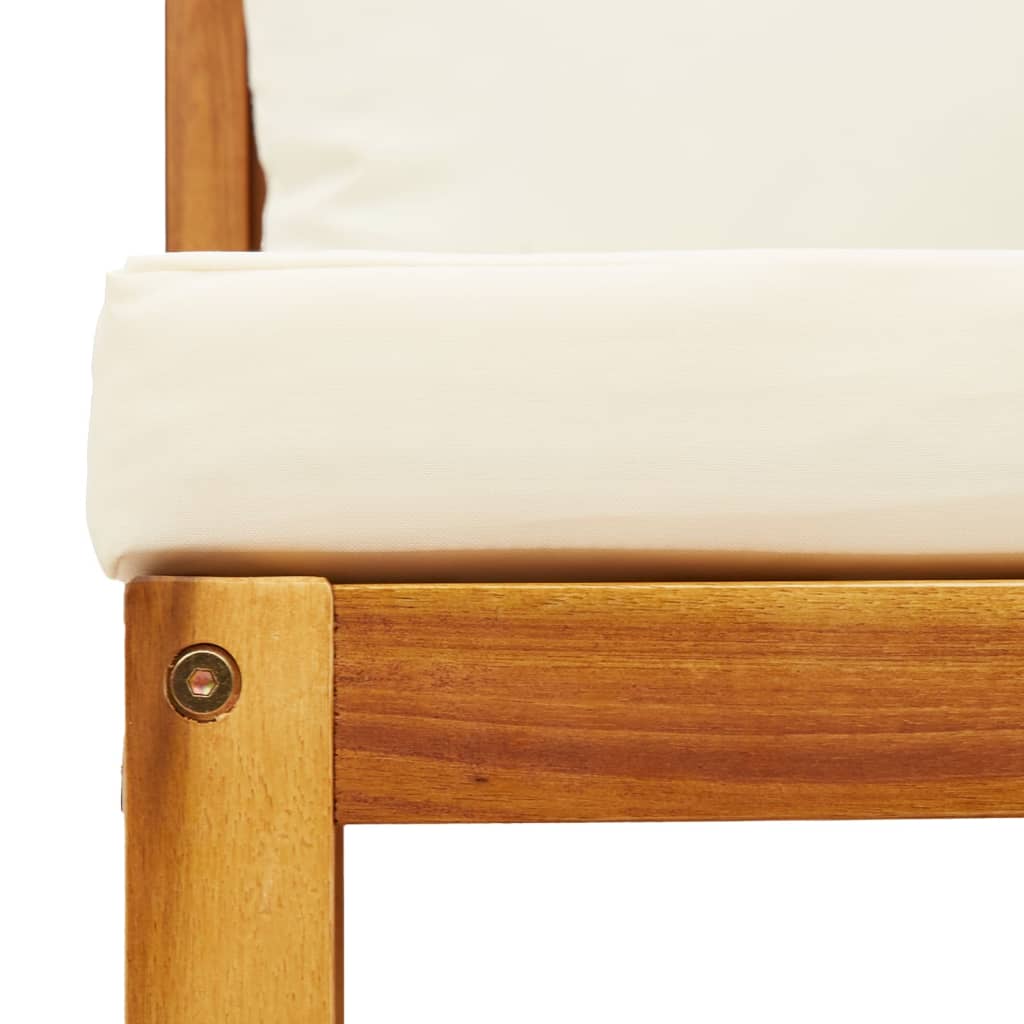 5-tlg. Gartensofa-Set mit Kissen Holz Akazie & Rattan