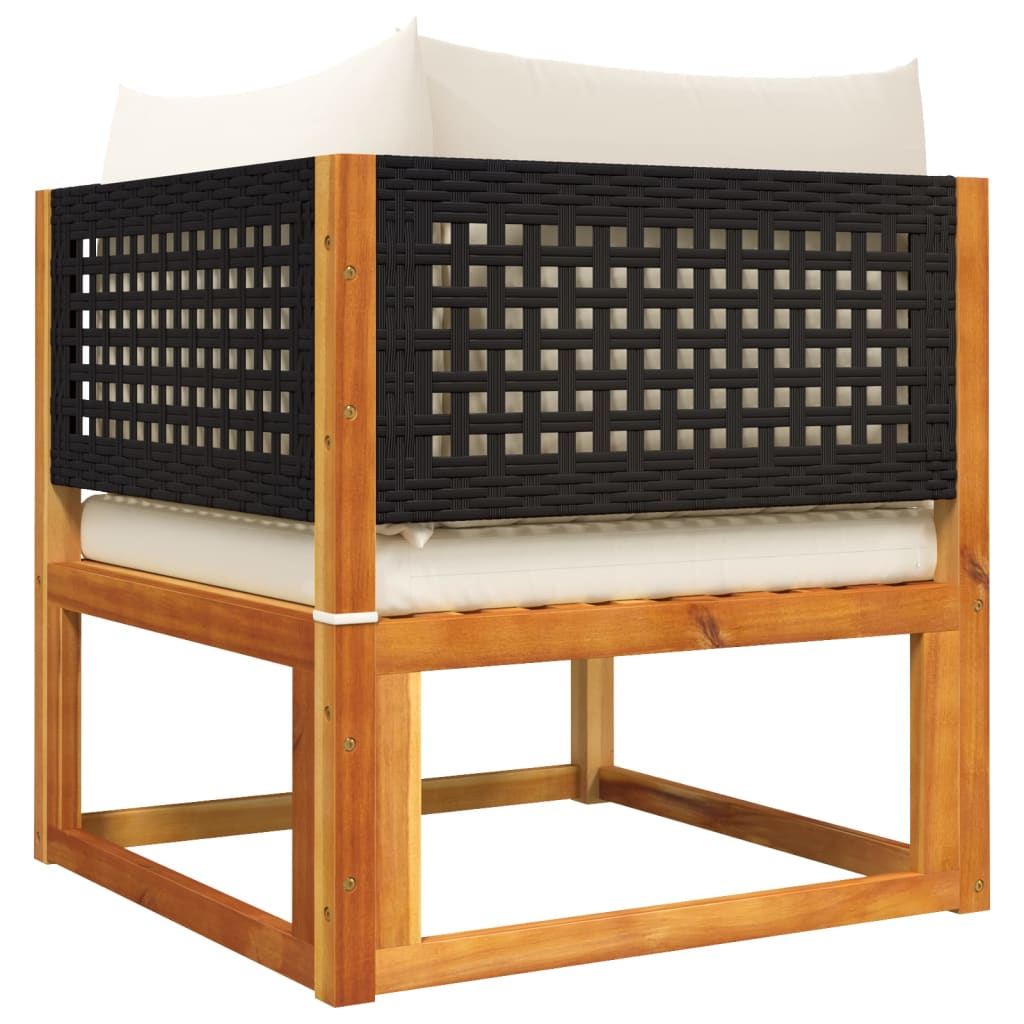 Gartensofas-Ecke mit Kissen 2 Stk. Holz Akazie & Rattan