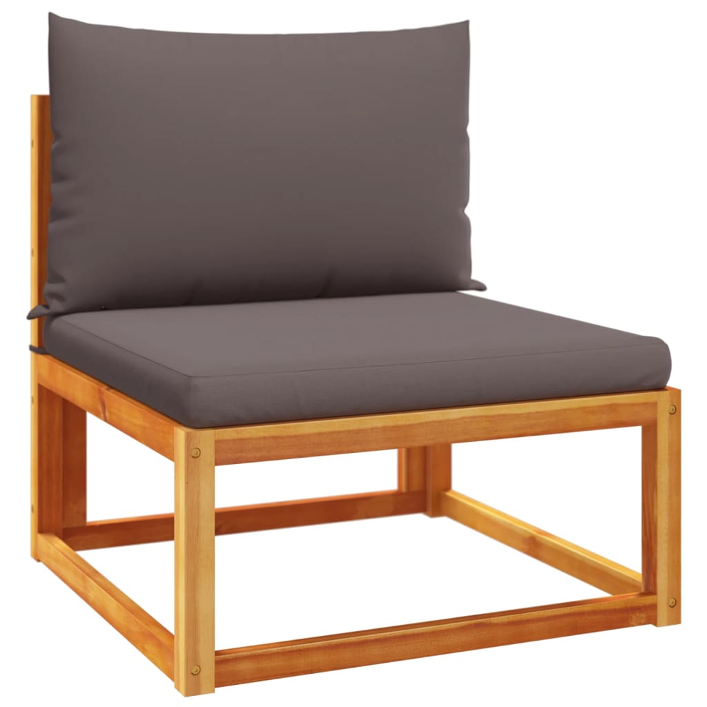 4-tlg. Gartensofa-Set mit Kissen Holz Akazie & Rattan