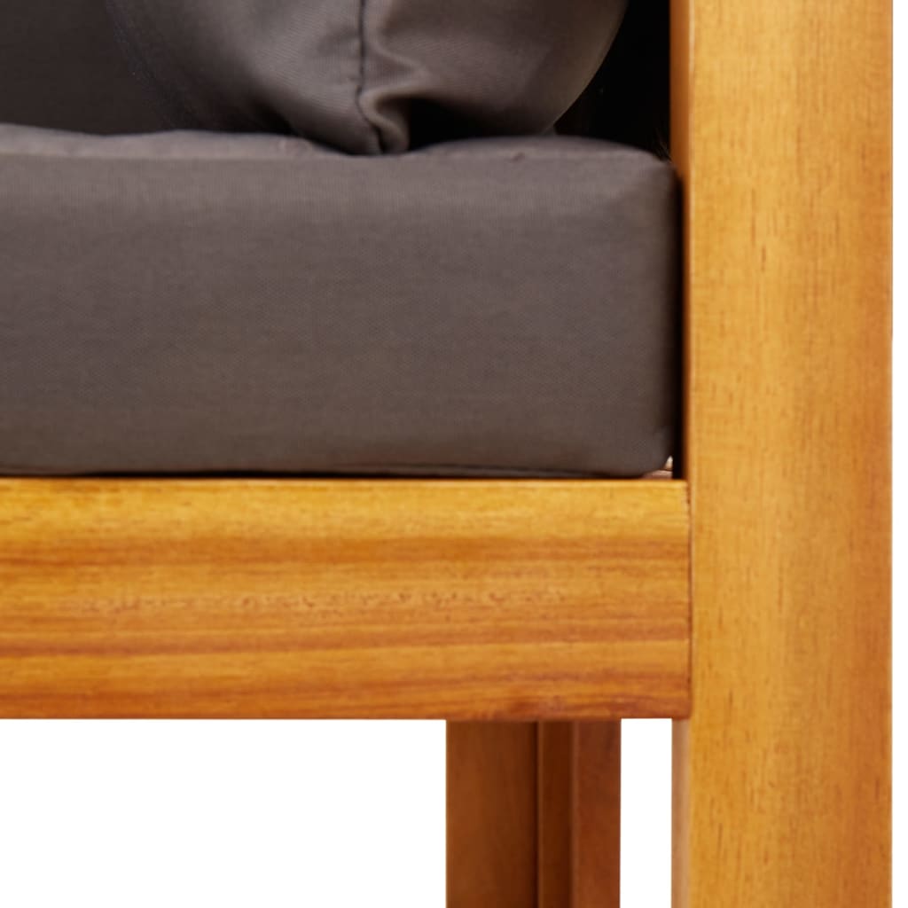 5-tlg. Gartensofa-Set mit Kissen Holz Akazie & Rattan