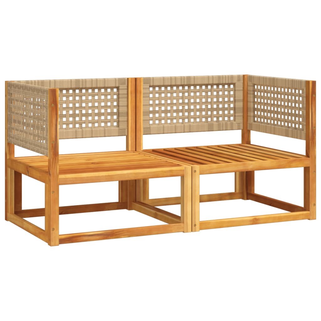 Gartensofas-Ecke mit Kissen 2 Stk. Holz Akazie & Rattan