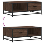 Couchtisch Braun Eichen-Optik 90x57x35 cm Holzwerkstoff Metall