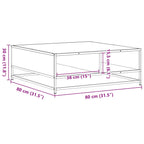 Couchtisch Schwarz 80x80x30 cm Holzwerkstoff und Metall