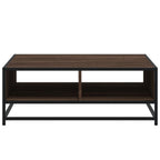 Couchtisch Braun Eichen-Optik 80x80x30 cm Holzwerkstoff Metall