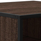 Couchtisch Braun Eichen-Optik 100x100x30cm Holzwerkstoff Metall