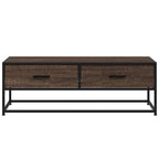 Couchtisch Braun Eichen-Optik 100x50x35 cm Holzwerkstoff Metall