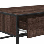 Couchtisch Braun Eichen-Optik 100x50x35 cm Holzwerkstoff Metall