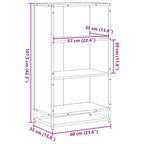 Bücherregal Grau Sonoma 60x35x107,5 cm Holzwerkstoff