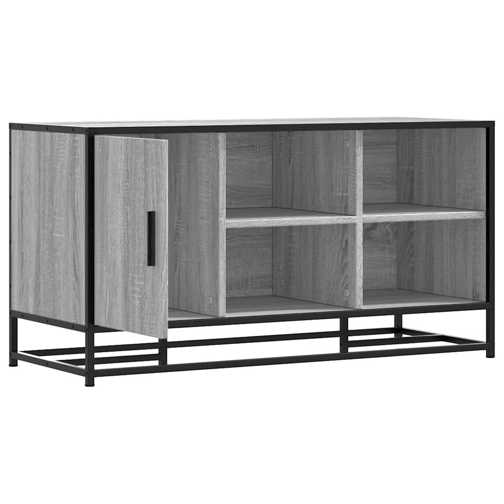 Schuhbank Grau Sonoma 100x40x53,5 cm Holzwerkstoff und Metall