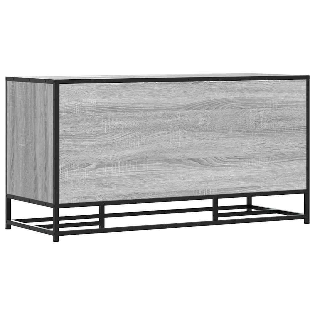 Schuhbank Grau Sonoma 100x40x53,5 cm Holzwerkstoff und Metall