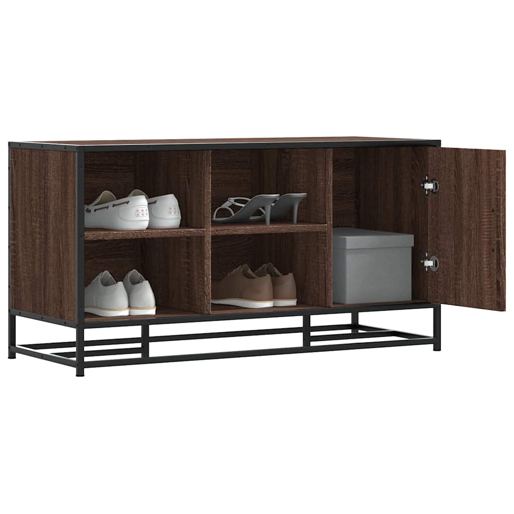 Schuhbank Braun Eichen-Optik 100x40x53,5cm Holzwerkstoff Metall