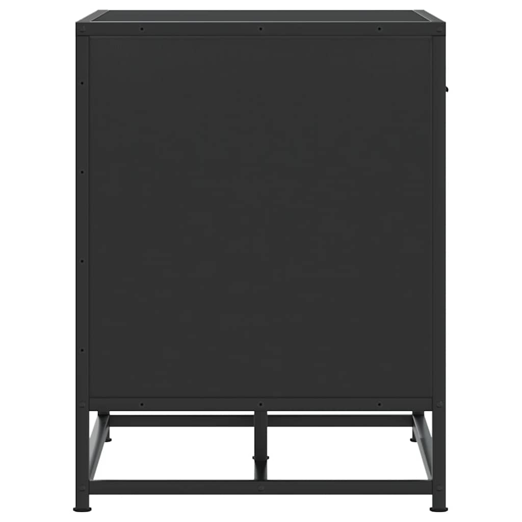 Schuhbank Schwarz 60x40x53,5 cm Holzwerkstoff und Metall