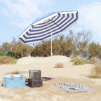 Sonnenschirm Blau und Weiß 161 x 161 x 193 cm Polyester