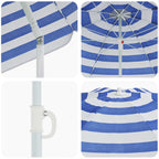 Strandparasol Blau und Weiß 206 x 206 x 212 cm