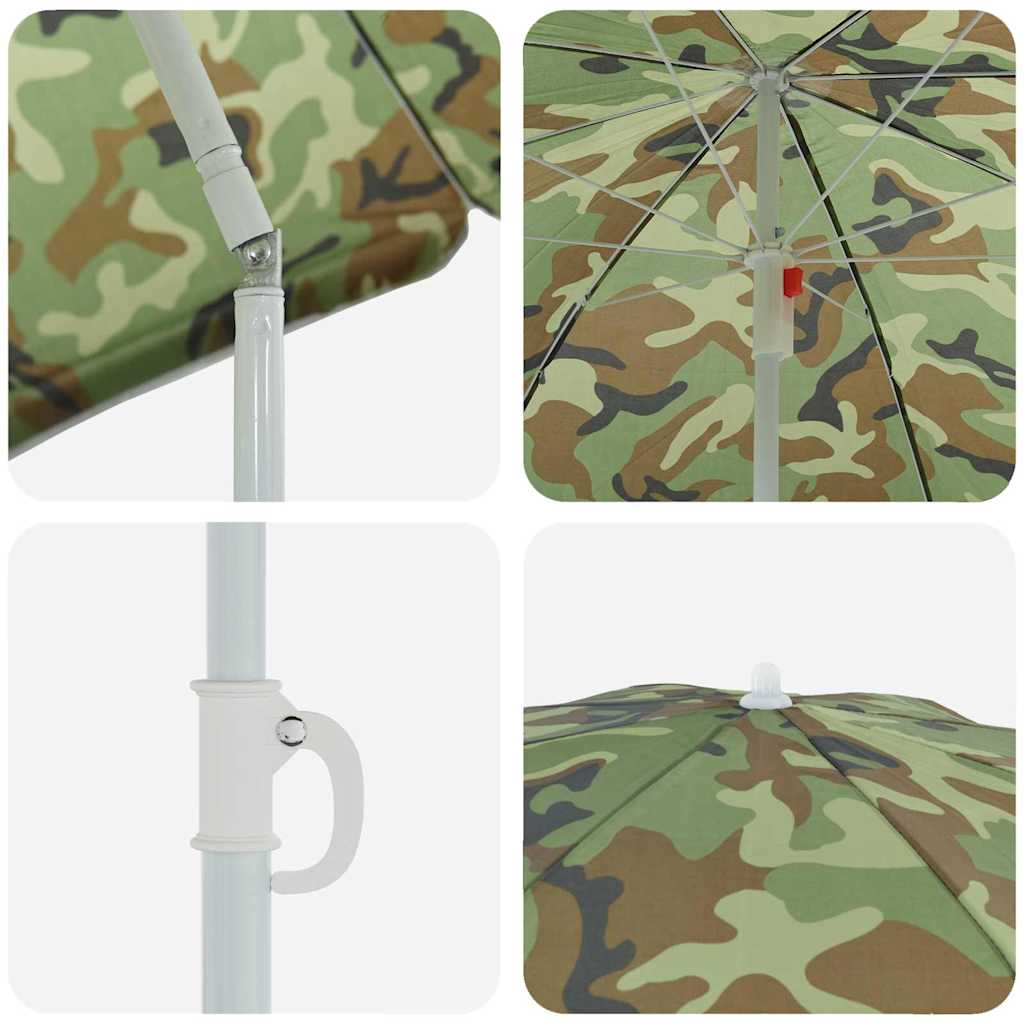 Strandparasol Tarnung 206 x 206 x 212 cm Polyester und Metall