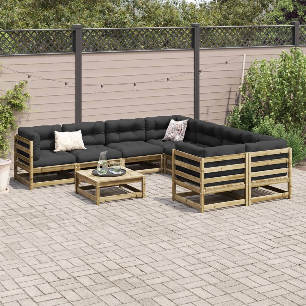 9-tlg. Garten-Sofagarnitur Kiefernholz Imprägniert