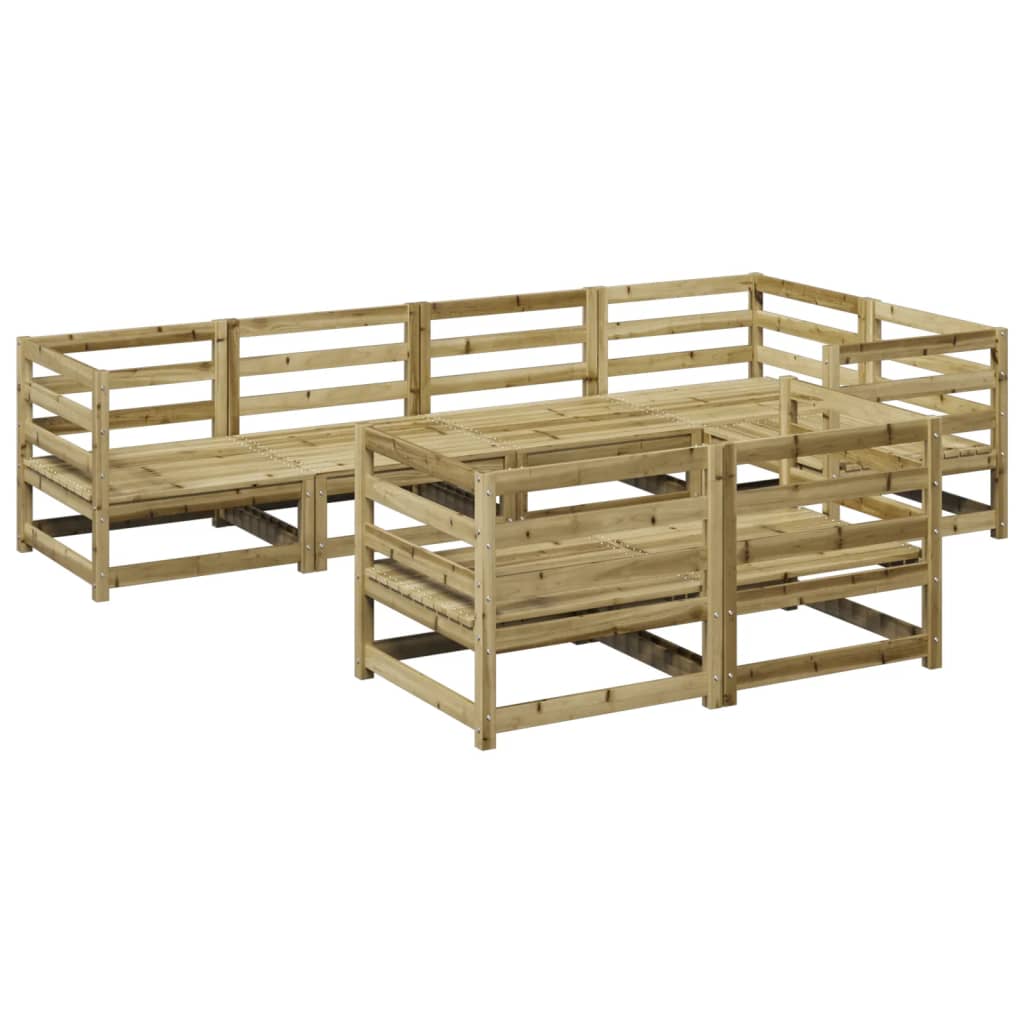 7-tlg. Garten-Sofagarnitur Kiefernholz Imprägniert