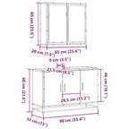2-tlg. Badmöbel-Set Räuchereiche Holzwerkstoff
