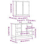 2-tlg. Badmöbel-Set Räuchereiche Holzwerkstoff
