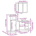 3-tlg. Badmöbel-Set Räuchereiche Holzwerkstoff