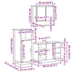 3-tlg. Badmöbel-Set Räuchereiche Holzwerkstoff