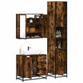 3-tlg. Badmöbel-Set Räuchereiche Holzwerkstoff