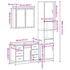 3-tlg. Badmöbel-Set Sonoma-Eiche Holzwerkstoff