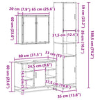 3-tlg. Badmöbel-Set Sonoma-Eiche Holzwerkstoff