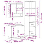 3-tlg. Badmöbel-Set Sonoma-Eiche Holzwerkstoff