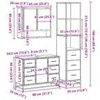 3-tlg. Badmöbel-Set Sonoma-Eiche Holzwerkstoff