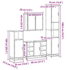 4-tlg. Badmöbel-Set Räuchereiche Holzwerkstoff