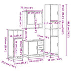 4-tlg. Badmöbel-Set Sonoma-Eiche Holzwerkstoff