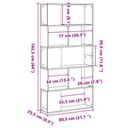 Bücherregal 5 Böden Weiß 80,5x23,5x162,5 cm Holzwerkstoff