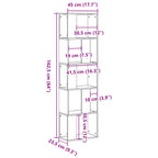 Bücherregal 5 Böden Räuchereiche 45x23,5x162,5 cm Holzwerkstoff