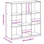 Bücherregal Weiß 102x32x102 cm Holzwerkstoff