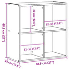 Bücherregal Grau Sonoma 68,5x32x68,5 cm Holzwerkstoff