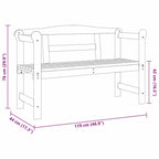 Bank Outdoor Braun 119 x 44 x 76 cm Massives Kiefernholz