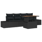 Garten Essgruppe mit Kissen 5 pcs Schwarz und Braun