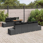 Garten Essgruppe mit Kissen 8 pcs Schwarz und Braun