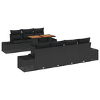 Garten Essgruppe mit Kissen 8 pcs Schwarz und Braun