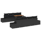 Garten Essgruppe mit Kissen 9 pcs Schwarz und Braun