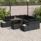 Garten Essgruppe mit Kissen 9 pcs Schwarz und Braun