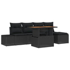 Garten Essgruppe mit Kissen 6 pcs Schwarz und Braun