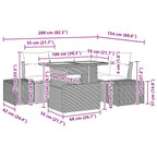 Garten-Sofa-Set mit Kissen mit Kissen 5 pcs Schwarz und Braun