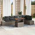 Garten Essgruppe mit Kissen 7 pcs Grau und Braun
